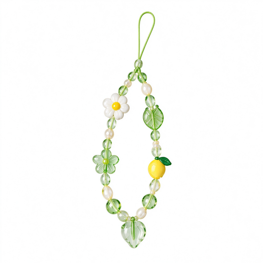 Green Lemon Daisy Phone Charm