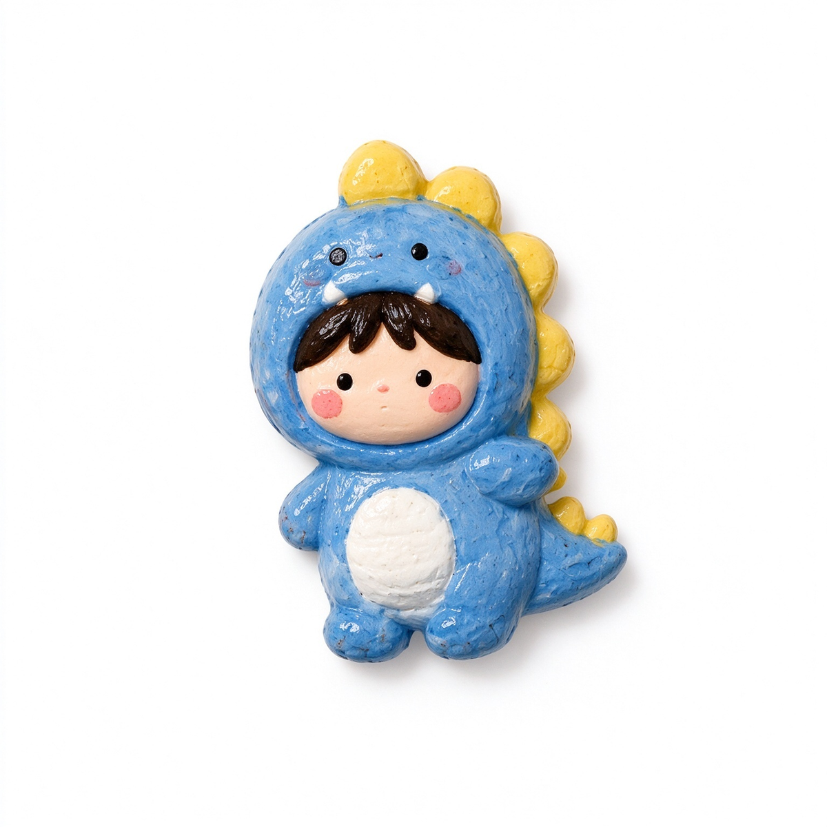 Cute Blue Dinosaur Kid Character Fridge Magnet