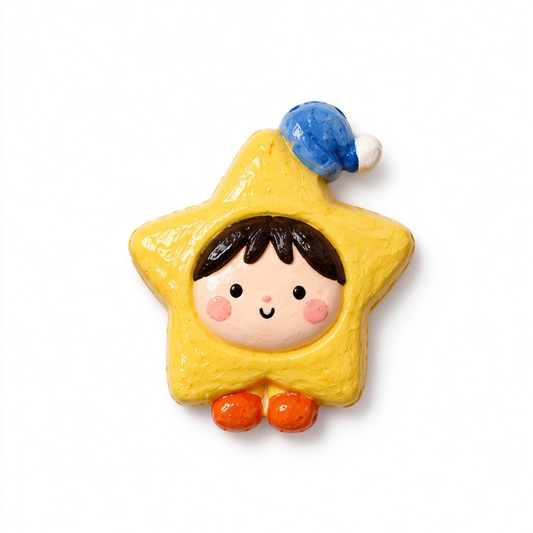 Yellow Star Costume Cute Character Fridge Magnet