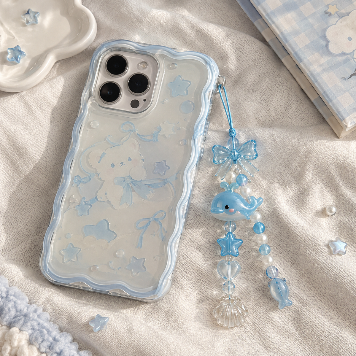 Blue Whale Ocean Phone Charm