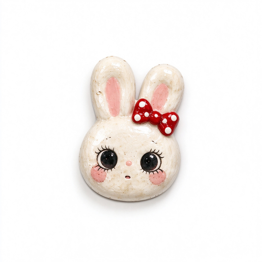 Cute Bunny Bow Ceramic Fridge Magnet